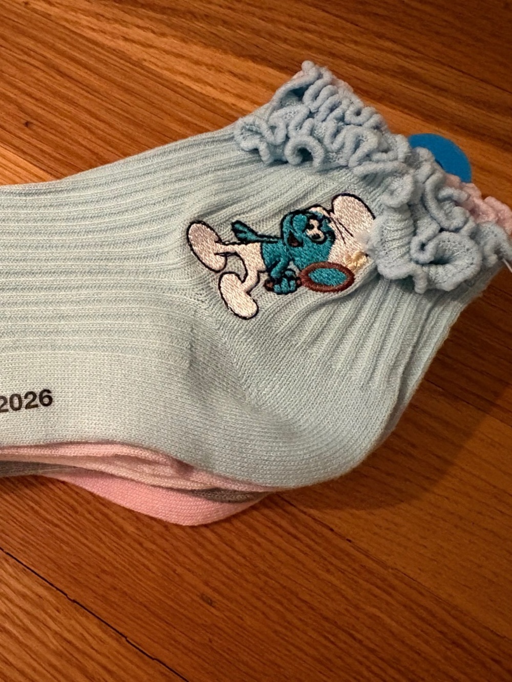 Smurfs 6 Ladies Anklet Socks with Ruffle